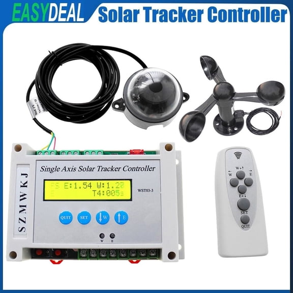 Solar Tracker LCD Controller + Wind Speed Sensor DIY Single Axis Solar Sun Track