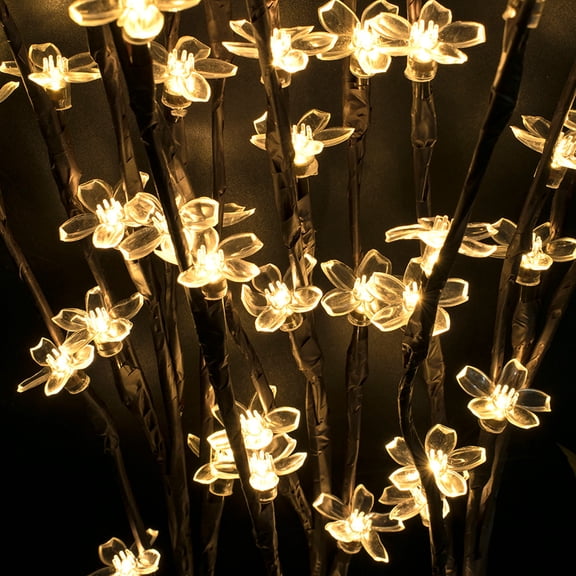 Solar Tree Lights Outdoor Waterproof 3Pcs Branch Twig Lights For Garden Yard Landscape Lighting Warm White LED Lawn Lights For Courtyard Patio Decoration