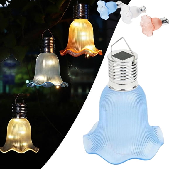 Solar Tulip Outdoor String Lights – Waterproof Solar Powered Flower Fairy Lights, LED Hanging Tulip Lanterns for Garden, Patio, Backyard, Fence, Tree Decor