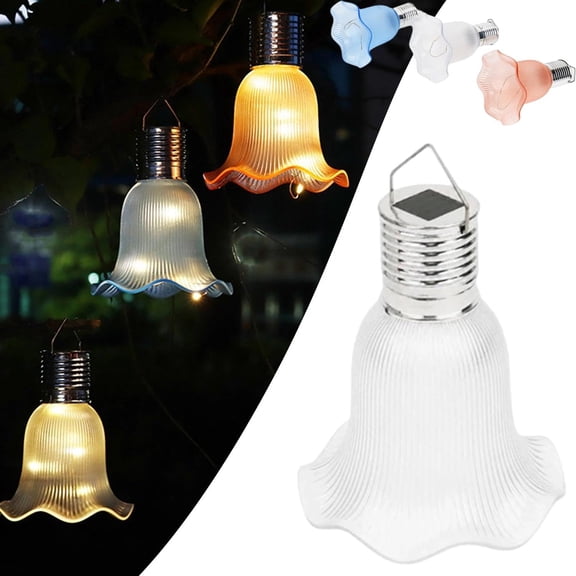 Solar Tulip Outdoor String Lights – Waterproof Solar Powered Flower Fairy Lights, LED Hanging Tulip Lanterns for Garden, Patio, Backyard, Fence, Tree Decor