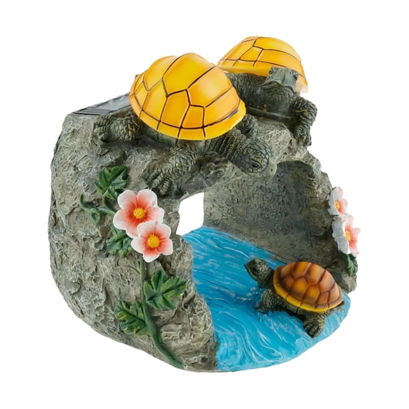 Solar Turtle Gutter Downspout Extension with LED Light Yard Garden Patio Decor, Rainwater Management, Outdoor Enhancement
