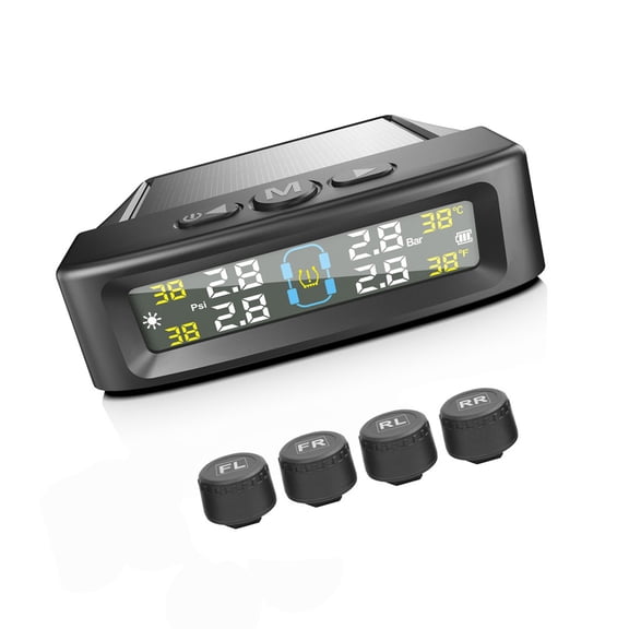 Solar USB Power TPMS Car Tire Monitor Tire Pressure Sensors Security Alarm Systems Digital Display Tyre Pressure