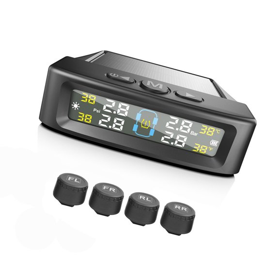 Solar USB Power TPMS Car Tire Monitor Tire Pressure Sensors Security Alarm Systems Digital Display Tyre Pressure