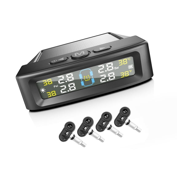 Solar USB Power TPMS Car Tire Monitor Tire Pressure Sensors Security Alarm Systems Digital Display Tyre Pressure