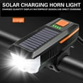 thumbnail image 1 of Solar & USB Rechargeable Bike Light with Horn, Waterproof LED Headlight for Night Cycling, Multi-Color Cycling Safety Equipment, 1 of 2
