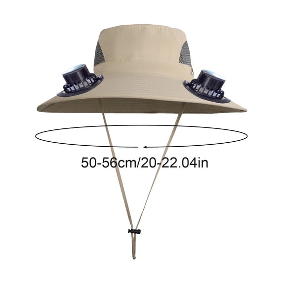 Solar & USB Rechargeable Cooling Fan Hat with Adjustable 3-Speed Fan, Sun Protection, Breathable Mesh, for Outdoor, Fishing, Hiking, Summer Activities, Unisex Design