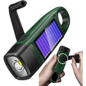 Solar USB Rechargeable Flashlight, Long Range LED Tactical Torch for Camping & Hiking