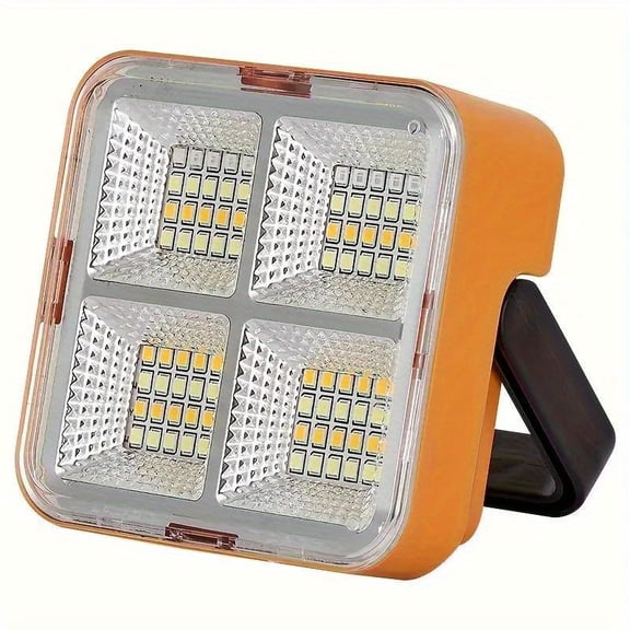 Solar & USB Rechargeable LED Flashlight with Magnetic Base - Super Bright Portable Floodlight Suitable for Camping, Emergencies, Power Outages, USB- for Backup Light, Plastic for /Outdoor Use