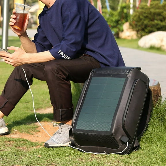 Solar USB charging Backpack,Black