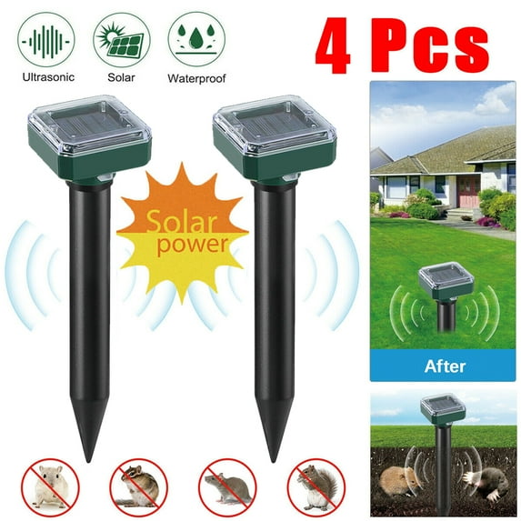 Solar Ultrasonic Animal Repellent,Electronic Ultrasonic Solar Animal Repeller,for Repelling Rabbits,Squirrel,Fox,Snakes,Mouse,Birds