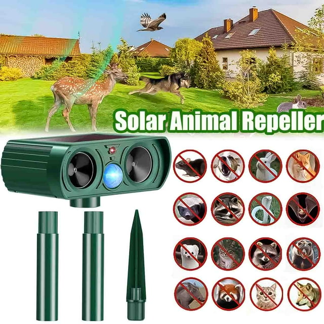Solar Ultrasonic Animal Repellent Outdoor 2024 Deer Repellent Devices