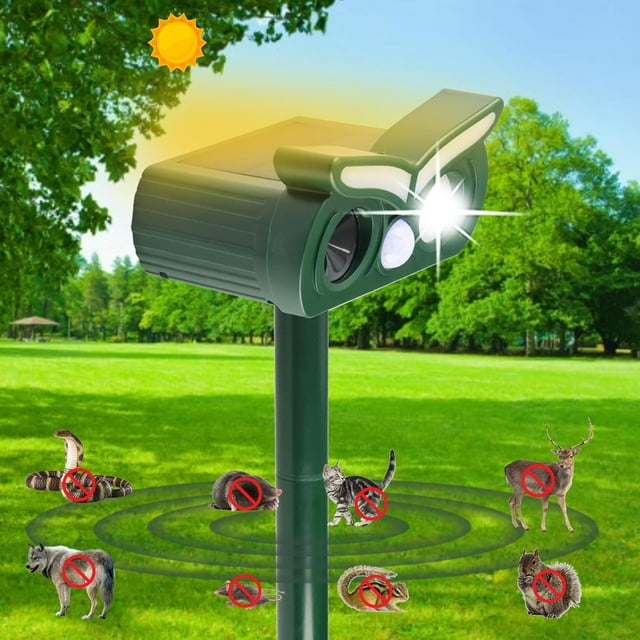 Solar Ultrasonic Animal Repellent Outdoor,Deer Repellent,Squirrel