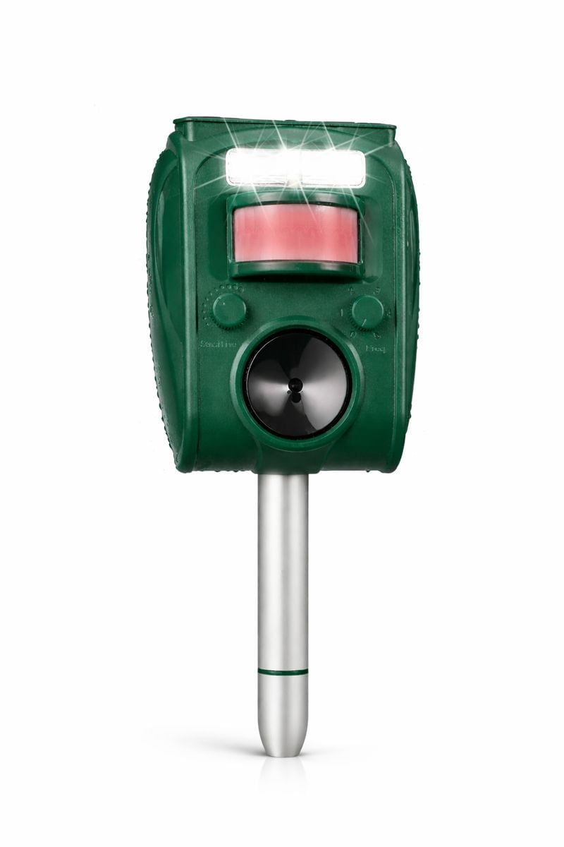 Solar Ultrasonic Animal Repellent Outdoor, Squirrel Deer Repellent Devices Motion Detection,IP65 Waterproof Cat Mouse Raccoon Dog Bird Repellent Deterrent