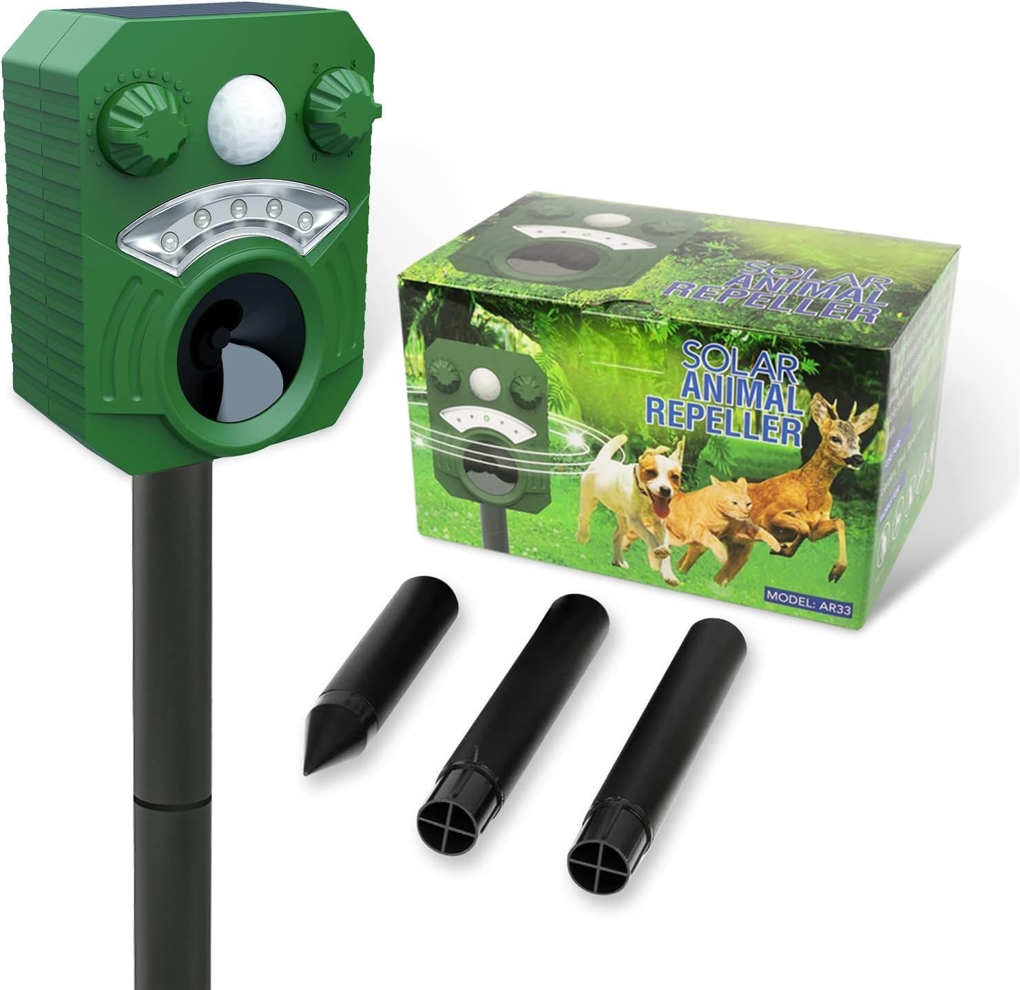 Solar Ultrasonic Animal Repeller Outdoor, Cat Repellent Outdoor Animal