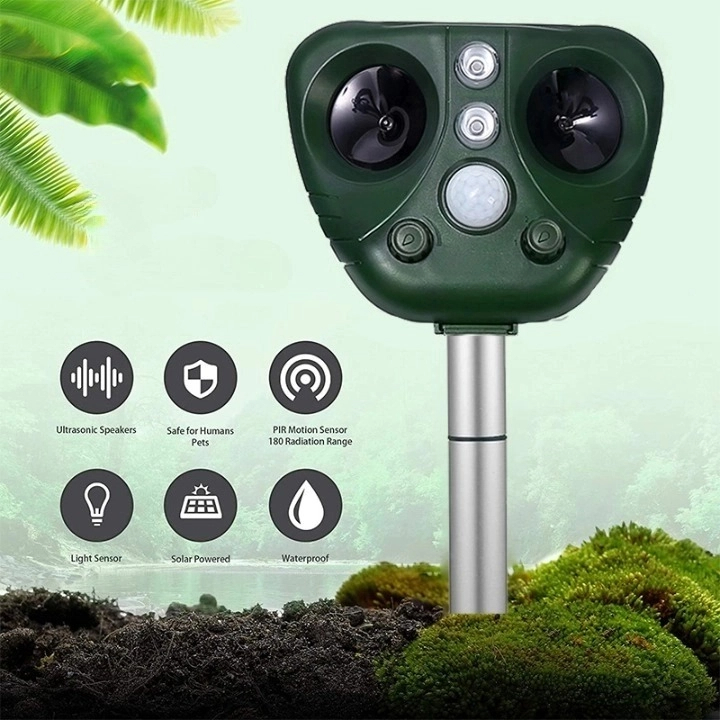 Solar Ultrasonic Animal Repeller Outdoor Cat Repellent