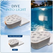 Solar Underwater Lights,Submersible Pool Lights with Remote 16 Colors Floating Pool Lights with Suction Cups & Magnets Underwater Pond Lights with Above Ground Pool Part