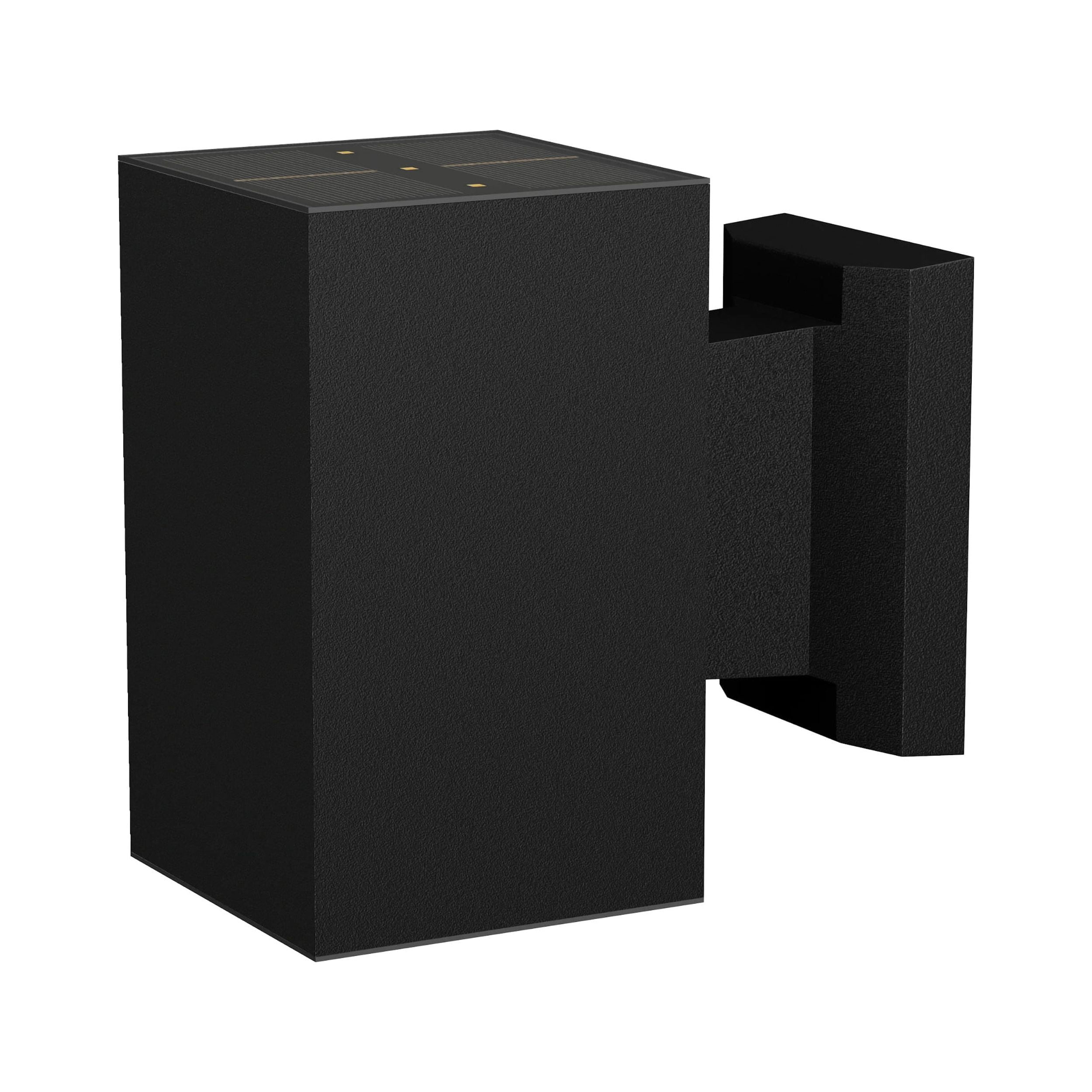 Solar Up Down Wireless Ambient Lighting Warm White Black Wall Sconce for fence, patio or decks