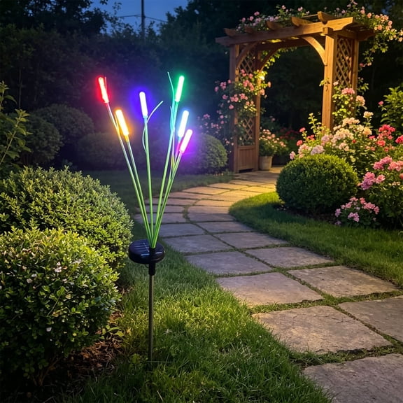 Solar Uplights Outdoor,Solar Garden Lights,Reeds Solar Garden Light, Garden Solar Light,Waterproof, Outdoor Solar Light for Decorating Yard, Pathway(Multicolor 28IN)