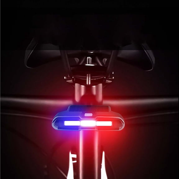 Solar & Usb Rechargeable Lightweight Compact Bike Taillight - Auto On/Off Ipx7 Waterproof Cycling Light with 7 Modes for Mountain Road Bicycle Safety