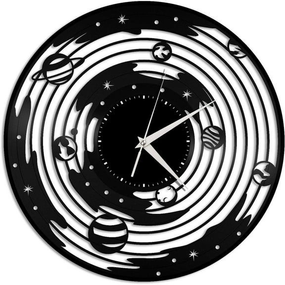 Solar Vinyl Wall Clock,Vinyl Record Clock Wall Art Unique Room Decorations Handmade Gift