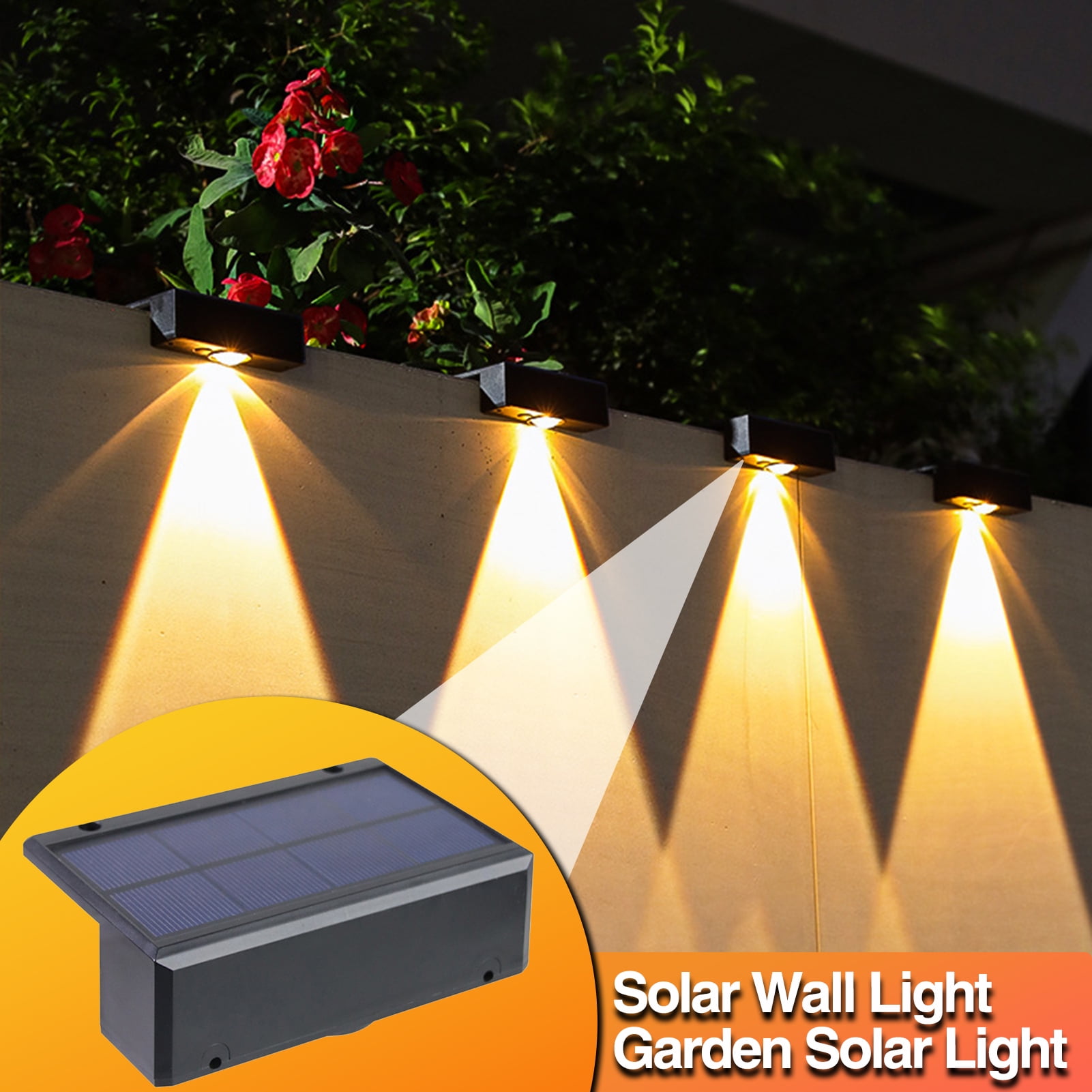 Solar Wall Lamp UltraBright Weather Resistant IP65 Waterproof Outdoor Garden Light for Home