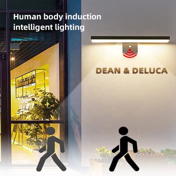 Solar Wall Light Bar with Motion Sensor Waterproof Outdoor Garden Line Wall Lamp