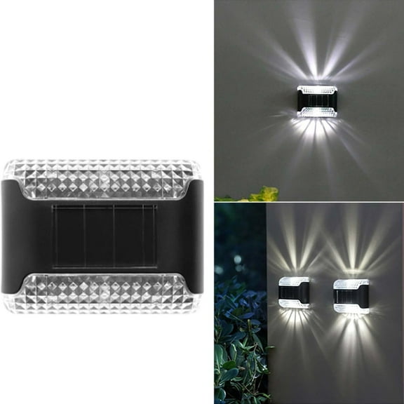 Solar Wall Light UP and Down,Waterproof Solar Fence Lights,LED Illuminate Outdoor Sunlight Sensor Lamp,Wireless Solar Porch Lights,Patio Deck Light for Garden Yard