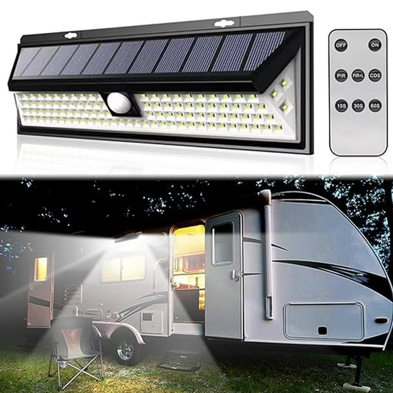 Solar Wall Light,IP65 Waterproof Outdoor Solar Light,Wireless Solar Fence Lights,3 Lighting Modes Solar Motion Sensor Lights Security Lights for Porch Garden,Patio,Dusk to Dawn,W/Remote,1PACK