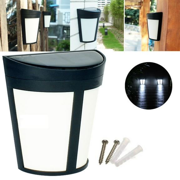 Solar Wall Light Outdoor 6 LED | Weatherproof IP65 | Solar Powered Garden, Courtyard, Fence Lighting | Easy Install | Energy Saving | ABS White | Illuminates Paths, Decks | 8hr Runtime | 0.12W Panel