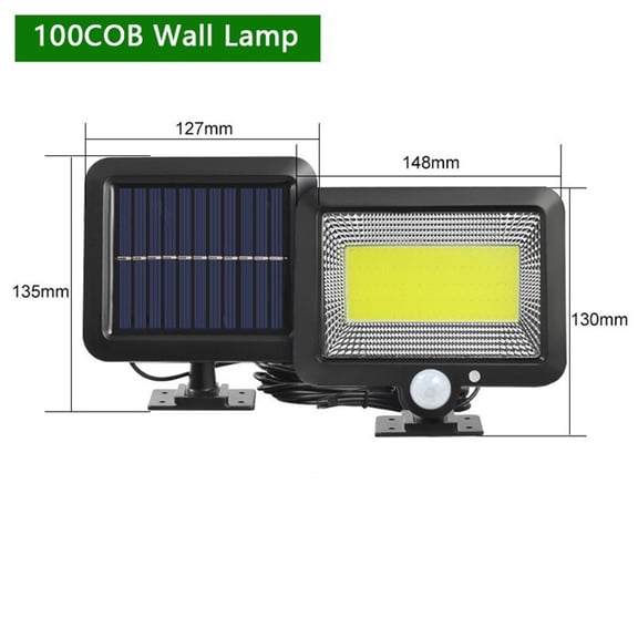 Solar Wall Light Outdoor, Split Type Motion Sensor Security Light With 5M Cable, 56 LEDs IP65 Waterproof Solar Flood Light For Garage Porch Yard, 3 Lighting Modes, Dusk To Dawn (Black),N