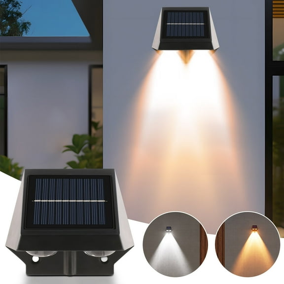 Solar Wall Light Outdoor | Villa Garden Wall Lamp | LED Ambient Lighting | IP65 Waterproof | ABS Construction | Energy Efficient Solar Panel | 55-60 Lumens | Easy Install | 600mAh Battery