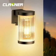 Solar Wall Lights Outdoor 1 Pack, Dusk to Dawn Warm White LED, IP65 Waterproof Exterior Decorative Lights for Porch, Patio, Fence, Garage, Garden
