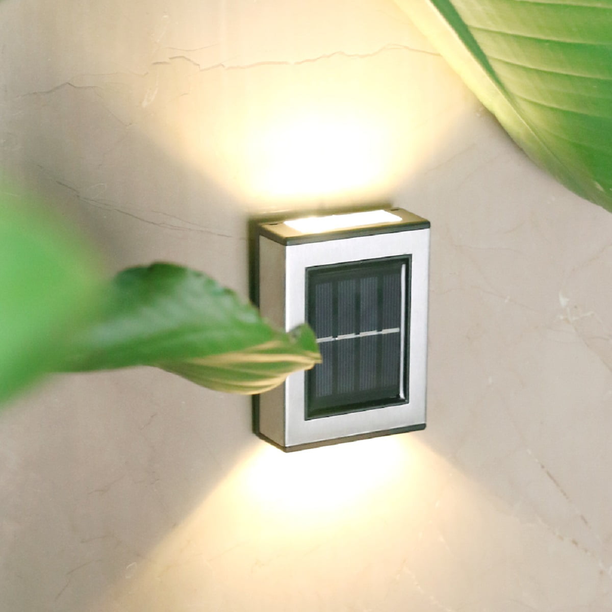 Solar Wall Lights Outdoor, 2 Pack, Up/Down Lighting, Waterproof LED for ...