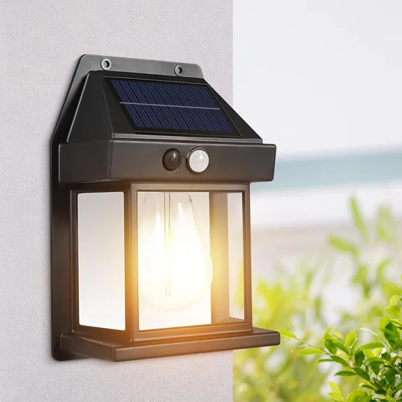 Claoner Solar Wall Security Light, Dusk to Dawn, PIR Motion Sensor, Waterproof, 2000 Lumens, LED, Black, 1-Pack