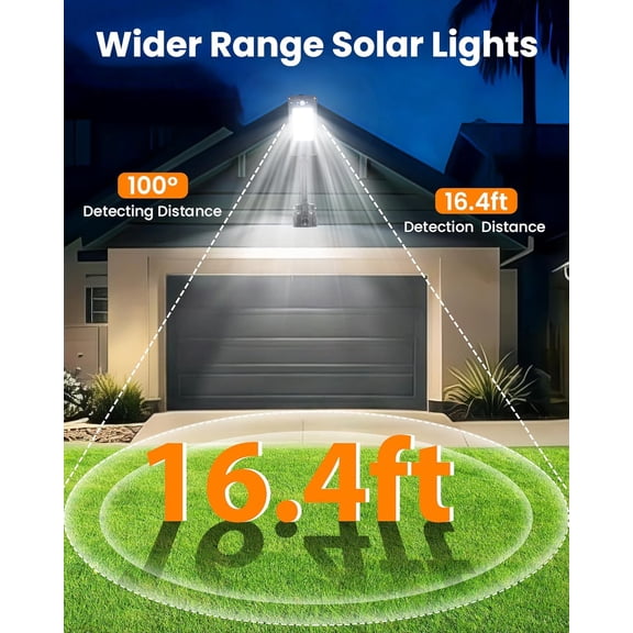 Solar Wall Lights Outdoor with Motion Sensor,900LM Bright Solar Flood Lights, Clip-On Security Light with Remote,IP65 Waterproof, Dusk to  Lighting for Garage Gate Fence Yard Garden (1)