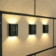 thumbnail image 1 of Solar Wall Lights Outdoor Up and Down LED Wall Sconce 4Pcs Dual-Head Porch Light Waterproof Deck Lamps for Garden Path Yard Patio Driveway Decor, Warm White, 1 of 7