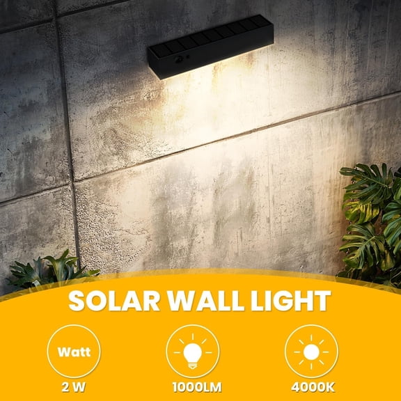 Solar Wall Lights Outdoor Waterproof, 2Pcs LED Dusk to  Solar Lights for House Number, 4000K 1000LM Motion Sensor Solars Outdoor Light for , Porch, Address Sign