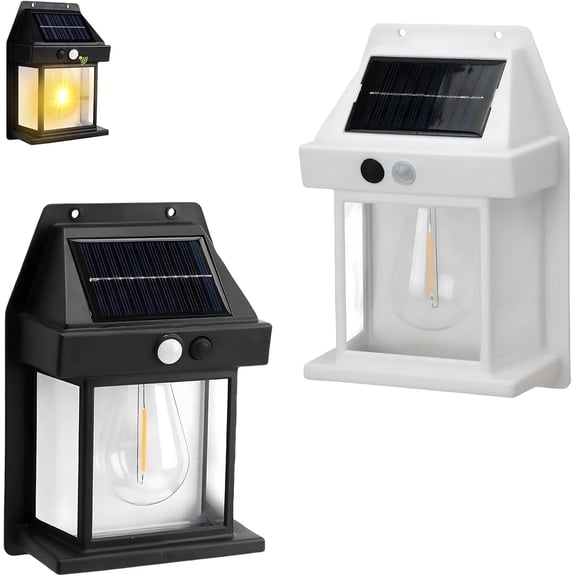Solar Wall Lights - Vintage Style with Smart Motion Sensor, Solar Powered Outdoor Wall Lantern with Auto Dusk to Dawn, Waterproof Solar LED Sconce for Patio Yard Garden