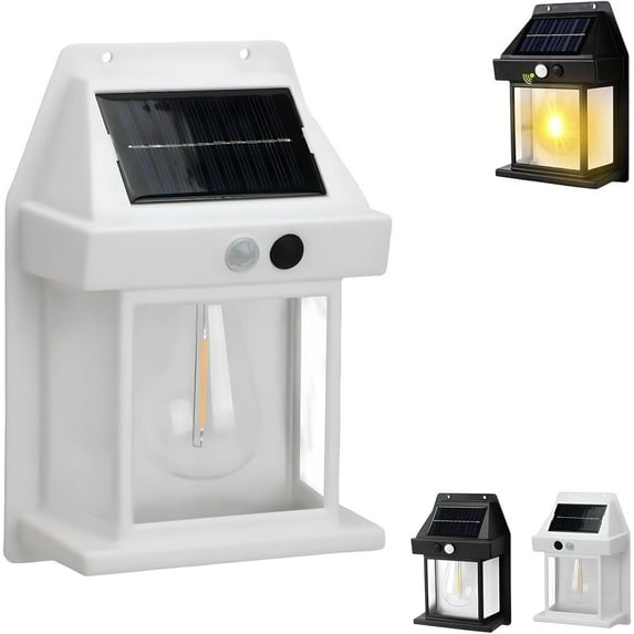 Solar Wall Lights - Vintage Style with Smart Motion Sensor, Solar Powered Outdoor Wall Lantern with Auto Dusk to Dawn, Waterproof Solar LED Sconce for Patio Yard Garden