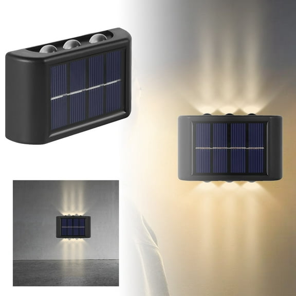 Solar Wall Sconce Lights Outdoor – Up & Down Lighting, IP65 Waterproof, Dusk to Dawn for Porch, Stairs, Deck, Yard, Fence, Pathway – 6 Pack Warm White