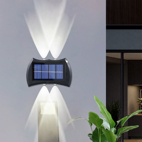 Solar Wall Wash Light Set, 2 Pack Up Down Illumination Outdoor Sconce for Garden Porch Pathway, Solar Wall Wash Light Set Waterproof Automatic Dusk to Dawn Sensor, Modern Home Security Lighting