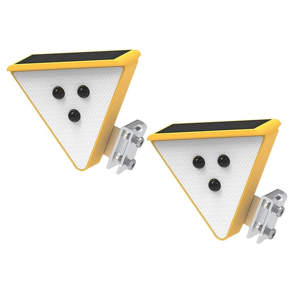 Solar Warning Light - LED Flashing Safety Light with Solar Power, Waterproof for Construction, Driveway, Beacon Yellow