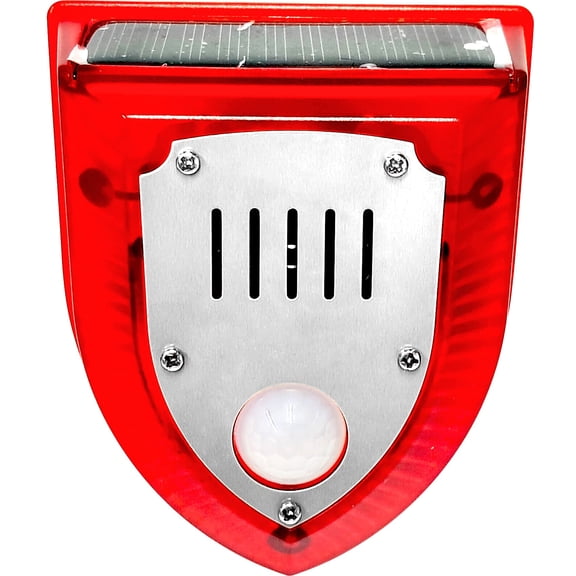 Solar Warning Light Sensitive 129dB Security Alarm Light Gunshot Sounds & Dog Barking Strobe Alerts Light with Motion Sensor for Farm Barn Yard