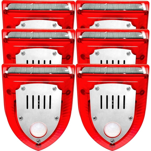 Solar Warning Light Sensitive 129dB Security Alarm Light Gunshot Sounds & Dog Barking Strobe Alerts Light with Motion Sensor for Farm Barn Yard