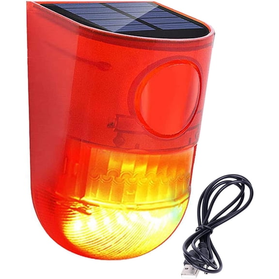 Solar Warning Light Sensitive Strobe Security Alerts LED Warning Lamp Solar Motion Sensor Alarm Yard Day Mode + Night Mode