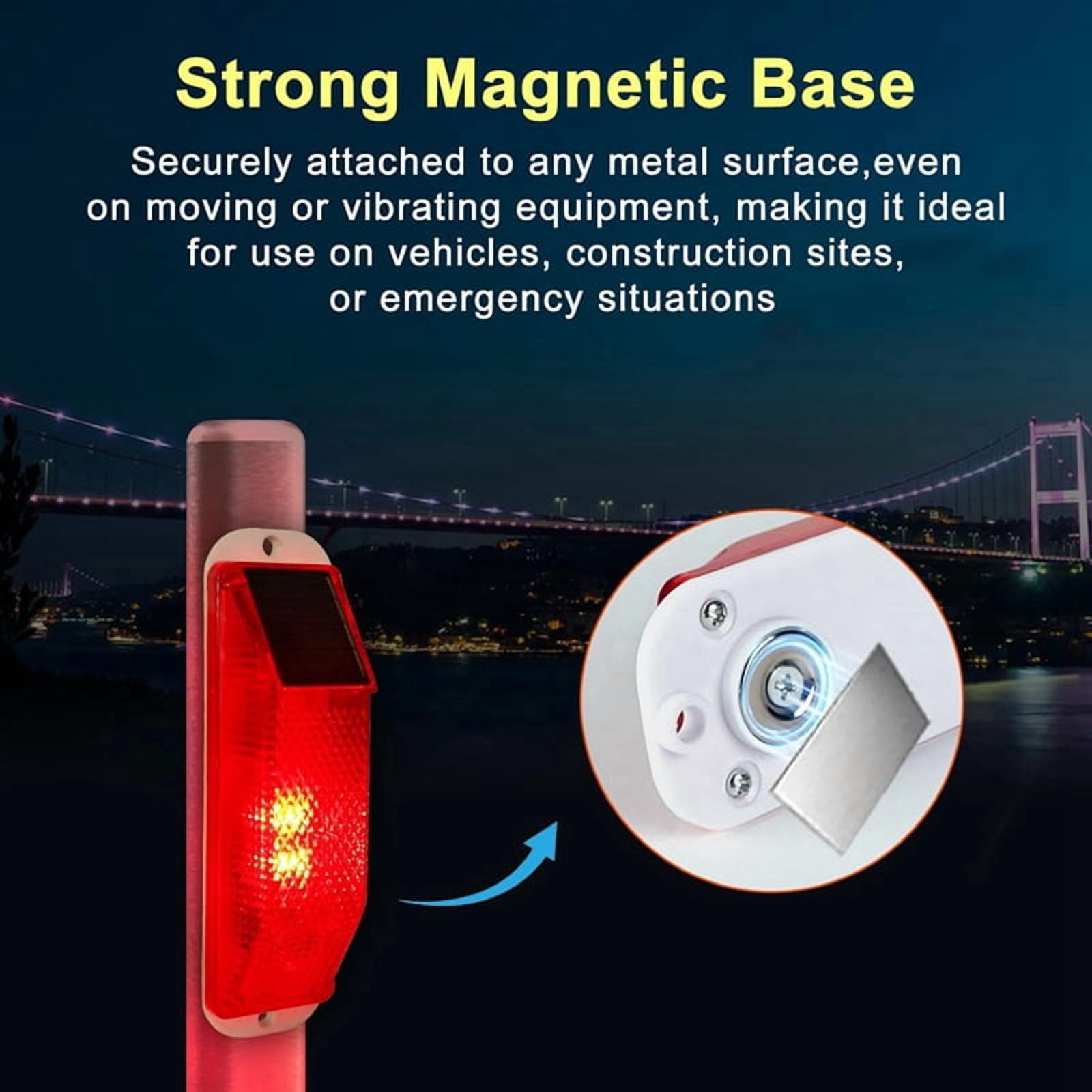 Solar Warning Lights, Bright Solar Strobe Lamp Magnetic Base ...