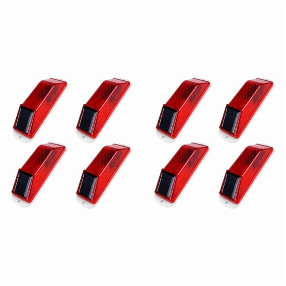 Solar Warning Lights, Bright Solar Strobe Lamp Magnetic Base, Waterproof LED Beacon Safety Light Outdoor 8 Pack Red