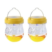 Solar Wasp Trap under $5! Yannianjz Solar Powered Wasp Trap 2 Pack, Outdoor Insect Catcher for Hornets Yellow Jackets, Reusable Drosophila Trap with LED Light, Safe Garden Pest Control
