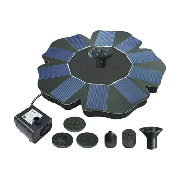 Solar Water Fountain with Flower Pattern,Faster Conversion Solar Bird Bath Fountains Glass Solar Panel,Solar Fountain for Bird Bath Garden Small Ponds Outdoor Décor(6.7Inch,B)