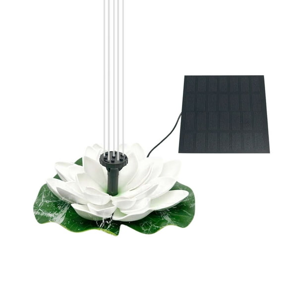 Solar Water Fountain, Garden Decor Solar Fountain, Floating Outdoor Water Feature Garden Pond Water Feature Leaf Flower Combination